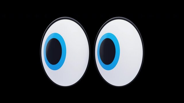 3D Animation of Funny Side-Eye Emoji Expression | Alpha Channel