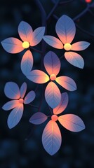 Obraz premium Close-up of symmetrical leaves with vibrant color gradients