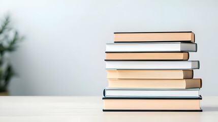 Stack of Books on a White Table