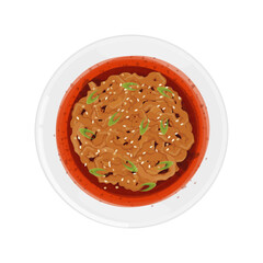 Vector Illustration Logo Clipart Spicy Szechuan Noodles with Garlic Chili Oil 