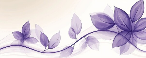 Lavender floral design, elegant leaves, wave background, website banner