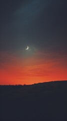 Fototapeta premium Photography of a moon night sky landscape.
