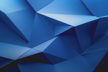 Obraz premium Blue abstract background featuring numerous triangles in various sizes and orientations creating a dynamic pattern