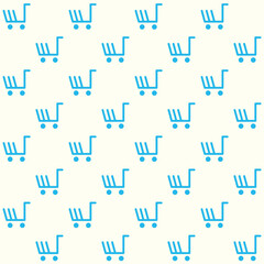 Trolley Shopping Cart Vector Seamless Pattern