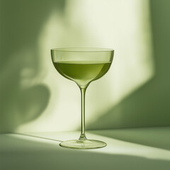 wine glass with green background