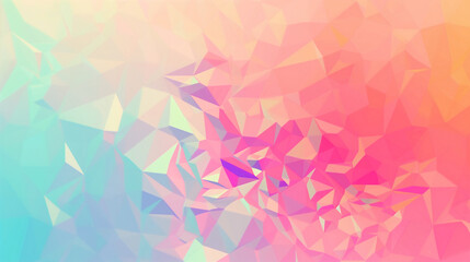 Abstract geometric iceberg background, in a soft pastel rainbow color palette, a luminous, crystalline, kaleidoscopic backdrop
