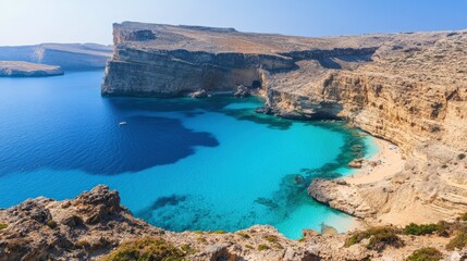 Obraz premium Serene Cove with Crystal Clear Turquoise Waters