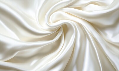 Obraz premium Swirling white silk fabric background for elegant designs