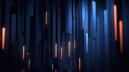 Abstract blue and orange digital lines background; website, tech