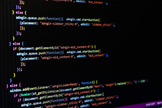 Programming coding screen, web developer coding screen