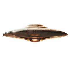 UFO flying saucer, isolated on a white background,