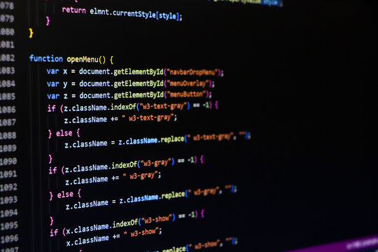 Programming coding screen, web developer coding screen