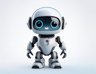 Cute Mini ai robot isolated on transparent background