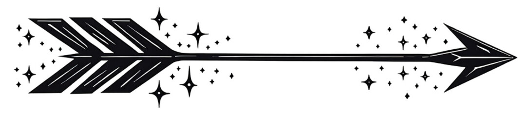 Minimalistic Arrow Tattoo Design: Geometric Pattern for Jewelry, Print-on-Demand & Custom Tattoos &ndash; Isolated White Background

