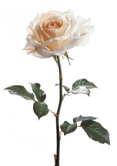Obraz premium Elegant white rose with stem
