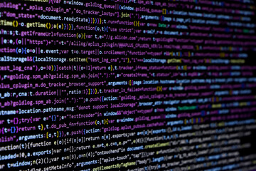 Technology background, coding screen of web developer or software developer