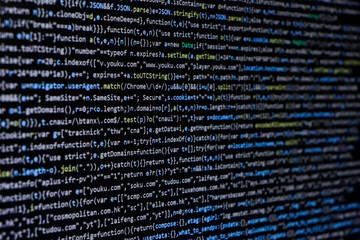 Technology background, coding screen of web developer or software developer