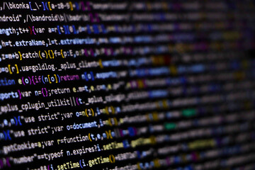 Technology background concept, developer coding screen