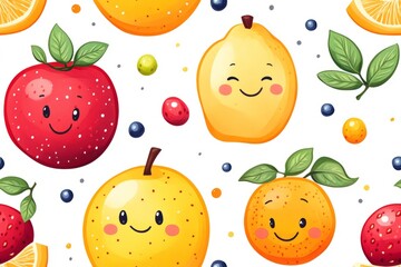 A cheerful assortment of fruits ready to add some sweetness to your day!- Seamless Pattern - Seamless Pattern