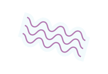 Brutalist wave element sticker. Abstract shape figure. Minimal flat design, y2k aesthetic, geometric element. Perfect for modern decor or contemporary graphic projects.