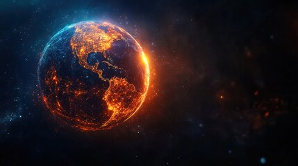 Naklejka premium An inspiring image of a digital globe glowing with business connections