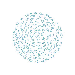 Aquatic fish school pattern. Silhouette of many fish in a swirling design. Underwater world, outline texture, outline style, perfect for summer projects and aquatic life illustrations.