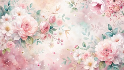 Abstract Pink and White Floral Watercolor Background - Drone Photography, Aerial View of Nature, Vibrant Colors, Artistic Design, Abstract Patterns, Floral Aesthetics, Modern Art, Digital Artwork,