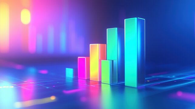 Colorful bar graph reflecting information about data and statistics