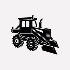 Blade Grader Vector on White Background | Heavy Construction Equipment Illustration