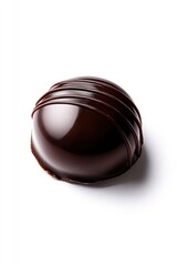 Decadent dark chocolate on a white background, capturing the rich sweetness of indulgence