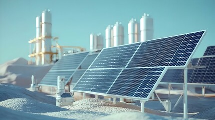 Obraz premium industrial buildings and solar panels