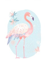 Obraz premium Flamingo drawing animal bird.