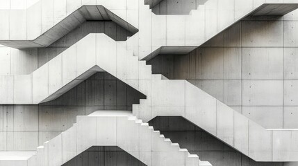 Obraz premium Abstract Concrete Staircase Architectural Design
