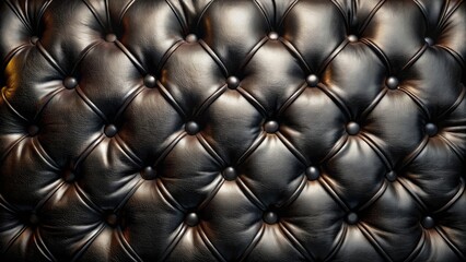 Elegant Black Tufted Leather Background for Luxurious Interior Design, Modern Aesthetic, Textured Wall, Upscale Decor, Fashion Photography, Stylish Backdrop, High-End Furniture, Classic Elegance
