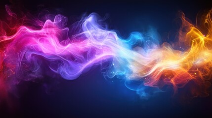 Obraz premium Abstract Colorful Smoke Wave, Vibrant Swirls of Blue, Pink, and Orange Hues