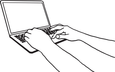 パソコン操作 イラスト / Computer Operation Illustration – 働く・在宅・フリーランスシーン・手・作業