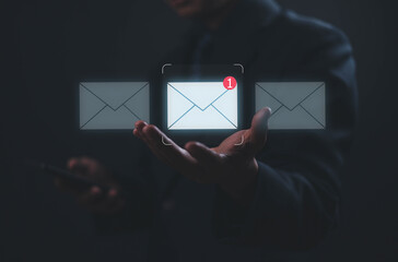  Business email uses technology to send messages, has a mailbox, uses marketing, works on icons,...