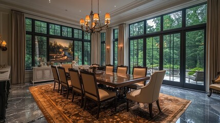 Luxurious Dining Room with Garden Views (2)