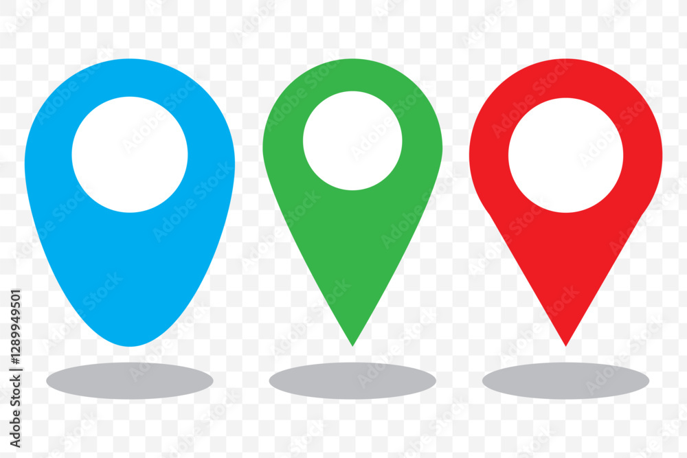 Poster set of map pin icons. design can use for web and mobile app. vector illustration on transparent back