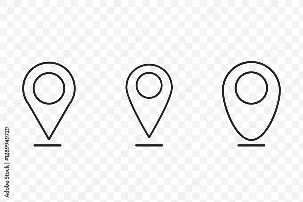Poster transparent png available location map pin icons set. modern map marker collection. pinpoint. locati