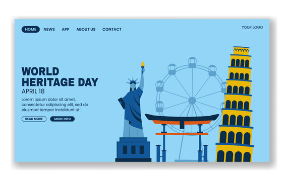 International Heritage Day Hand-Drawn Template for Social Media Landing Page