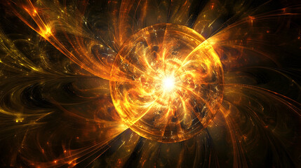 Obraz premium view of a glowing orb radiating light waves in concentric patterns