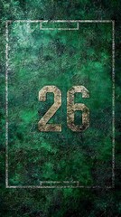 Number 26, grunge background, field