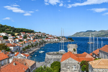 view of the city of korcula croatia