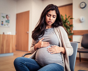 Worried Pregnant Indian Woman