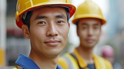 Pair of asian workers