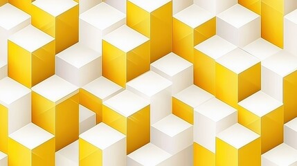 Fototapeta premium Seamless geometric white and gold tiles arranged in a prism-like pattern, dynamically shifting shadows based on the angle of light