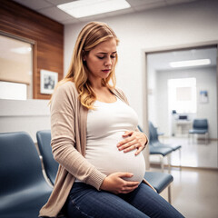 Worried Pregnant Young Mother
