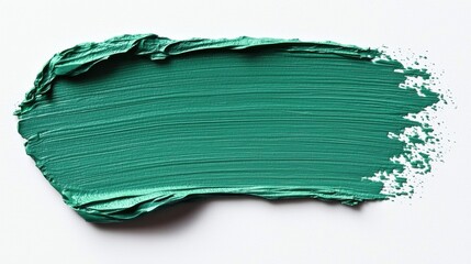 A vibrant palette of emerald green strokes, painted with an artist's hand, is meticulously isolated on a pristine white or transparent canvas, ready to be incorporated into any artistic creation. 