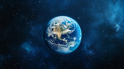 Fototapeta premium Earth globe in a dark, starry space, simple and abstract representation